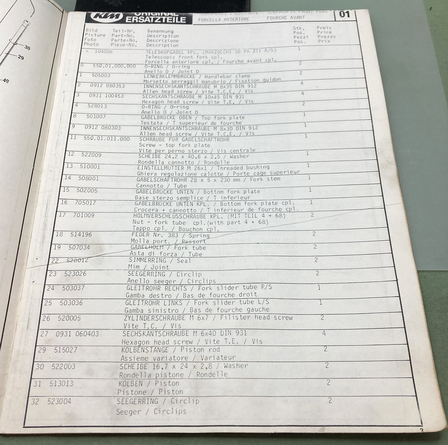 Genuine KTM 420 MC 80 Spare Parts Manual 1979