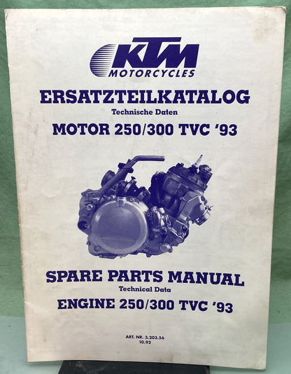 Genuine KTM 3203561092 250/300 TVC Spare Parts Manual 1993