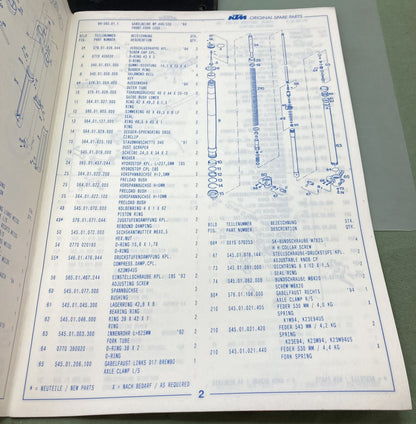 Genuine KTM 3203661193 440SX/440EXC/440MXC/550MXC Spare Parts Manual 1994