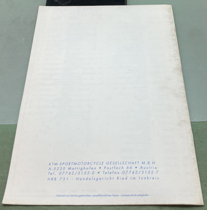 Genuine KTM 3203661193 440SX/440EXC/440MXC/550MXC Spare Parts Manual 1994