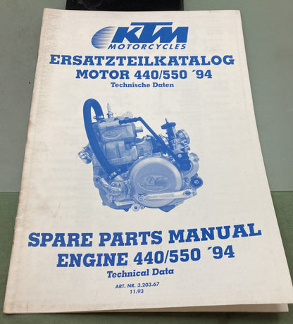 Genuine KTM 3203671193 440/550 Spare Parts Manual 1994