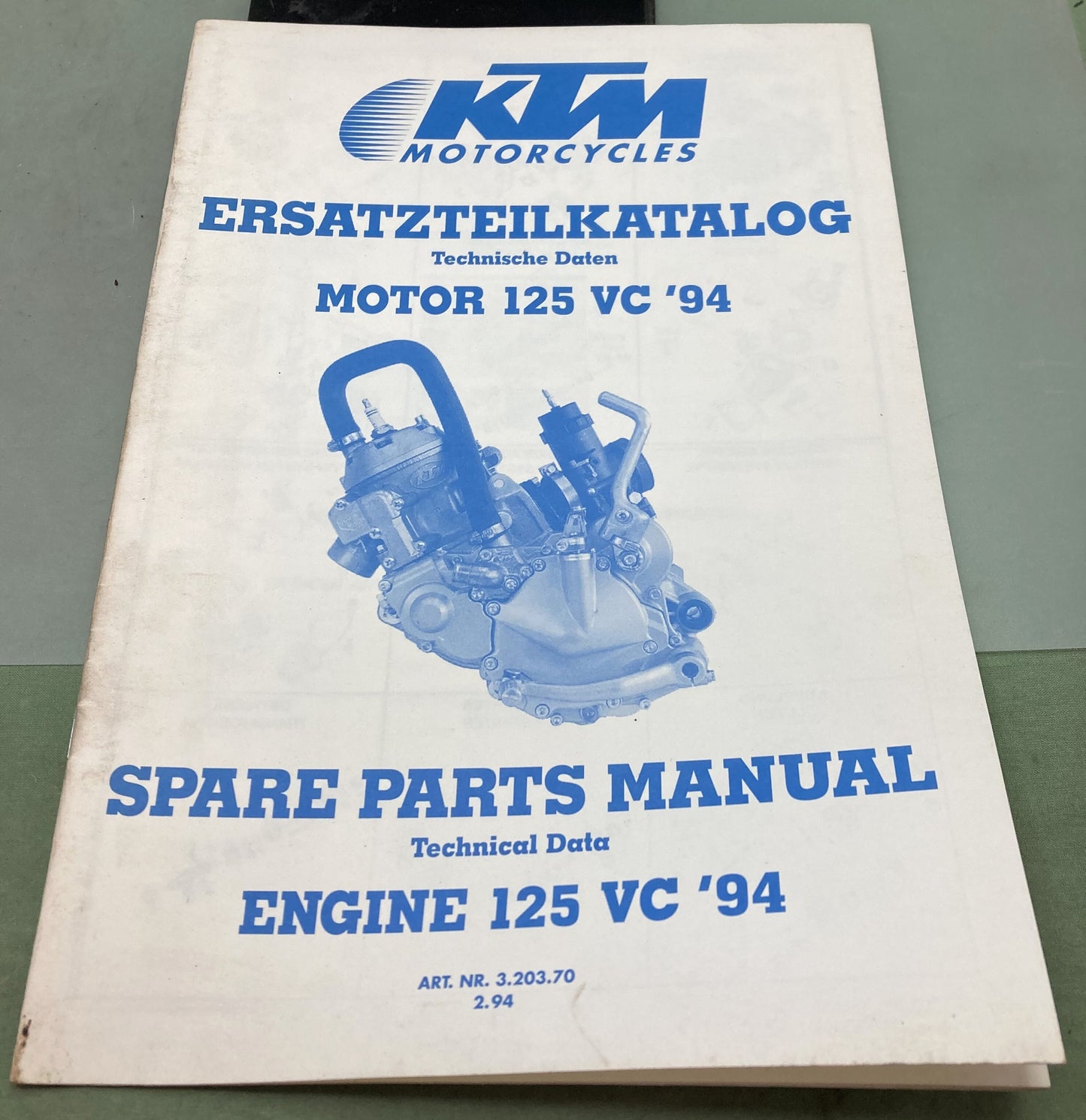 Genuine KTM 320370294 125 VC Spare Parts Manual 1994
