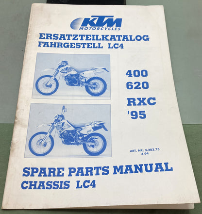 Genuine KTM 320373494 400 620 RXC Spare Parts Manual 1995