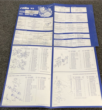 Genuine KTM 320348891 565-500/550cc Spare Parts Poster 1992