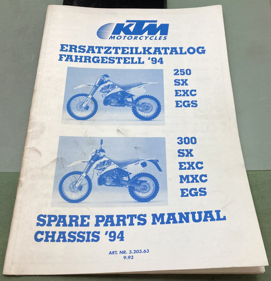 Genuine KTM 320363993 250/300 SX/EXC/EGS/MXC Spare Parts Manual 1994