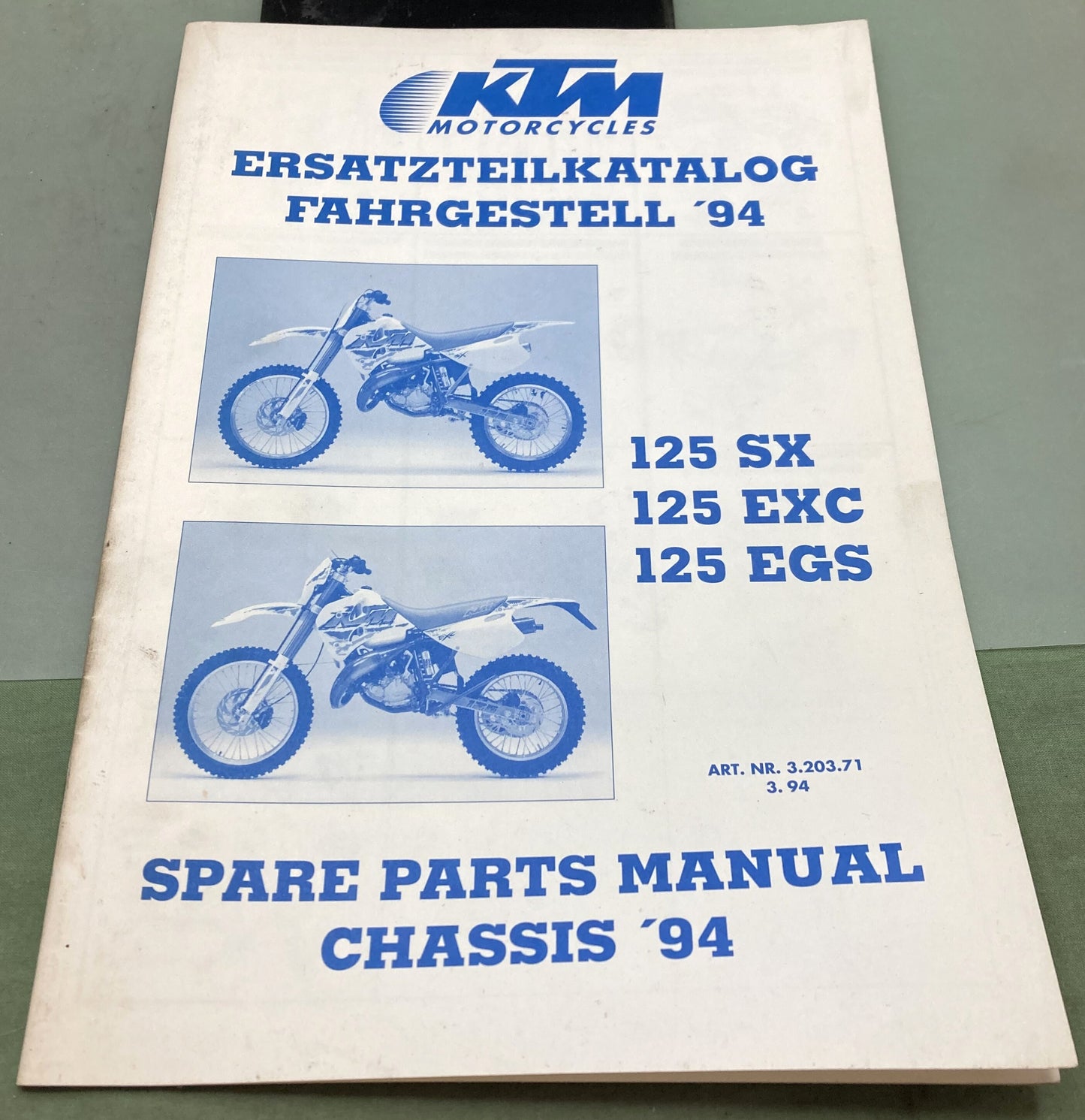 Genuine KTM 320371394 125 SX/EXC/EGS Spare Parts Manual 1994