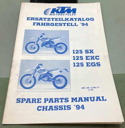 Genuine KTM 320371394 125 SX/EXC/EGS Spare Parts Manual 1994