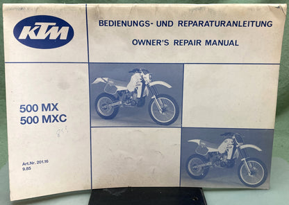 Genuine KTM 20116985 500 MC/MXC Owner's Repair Manual 1985