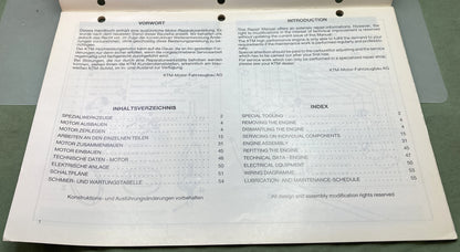 Genuine KTM 201271187 4-Stroke Engine 600 LC4 Repair Manual