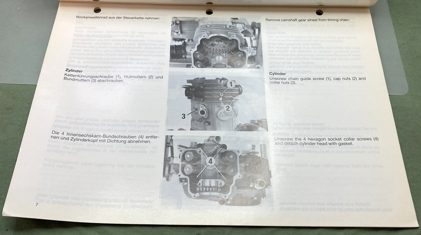 Genuine KTM 201271187 4-Stroke Engine 600 LC4 Repair Manual