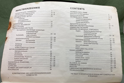 Genuine KTM MC420, GS420 Owner's Repair Manual