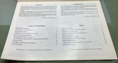 Genuine KTM 20139488 Engine 125 VC Repair Manual '88-'89