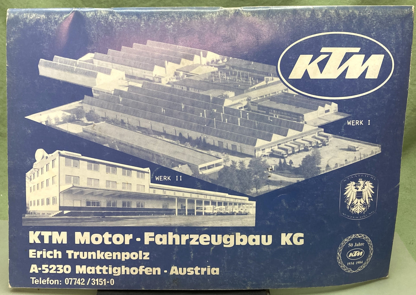 Genuine KTM 201181285 125MX, 125MXC, 125GS Owner's Repair Manual 1986