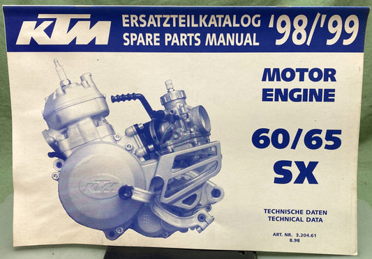 Genuine KTM 320461898 60/65 SX Motor Engine Spare Parts Manual '98-'99
