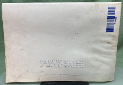 Genuine KTM 320455798 125/200 SX/MXC/EXC/EGS Spare Parts Manual '99