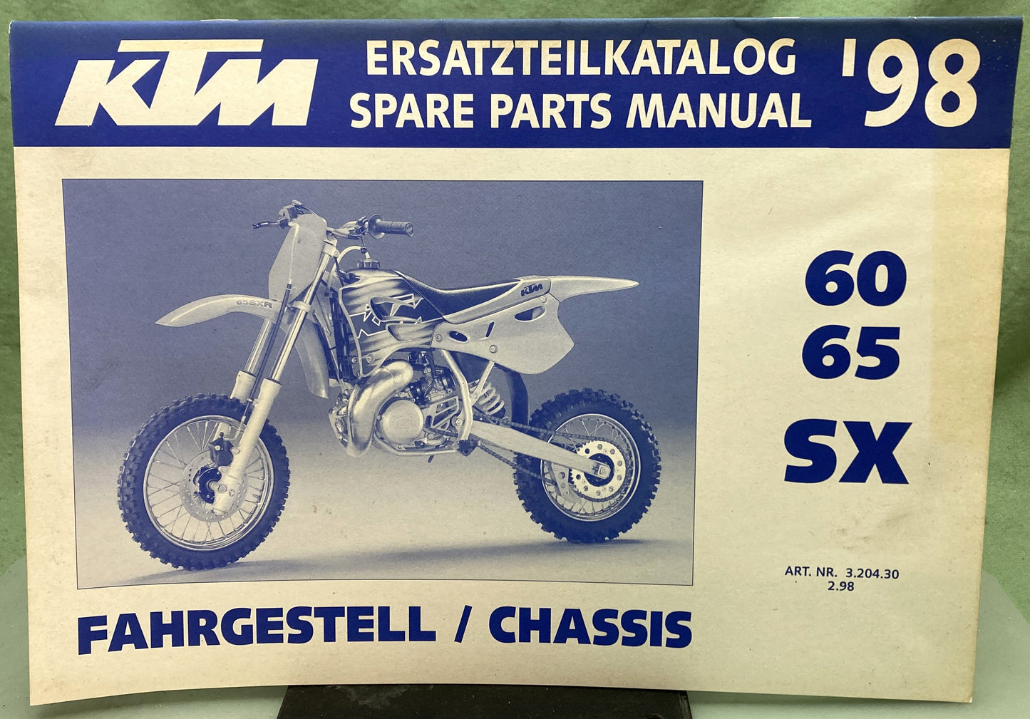 Genuine KTM 320430298 60/65 SX Spare Parts Manual '98