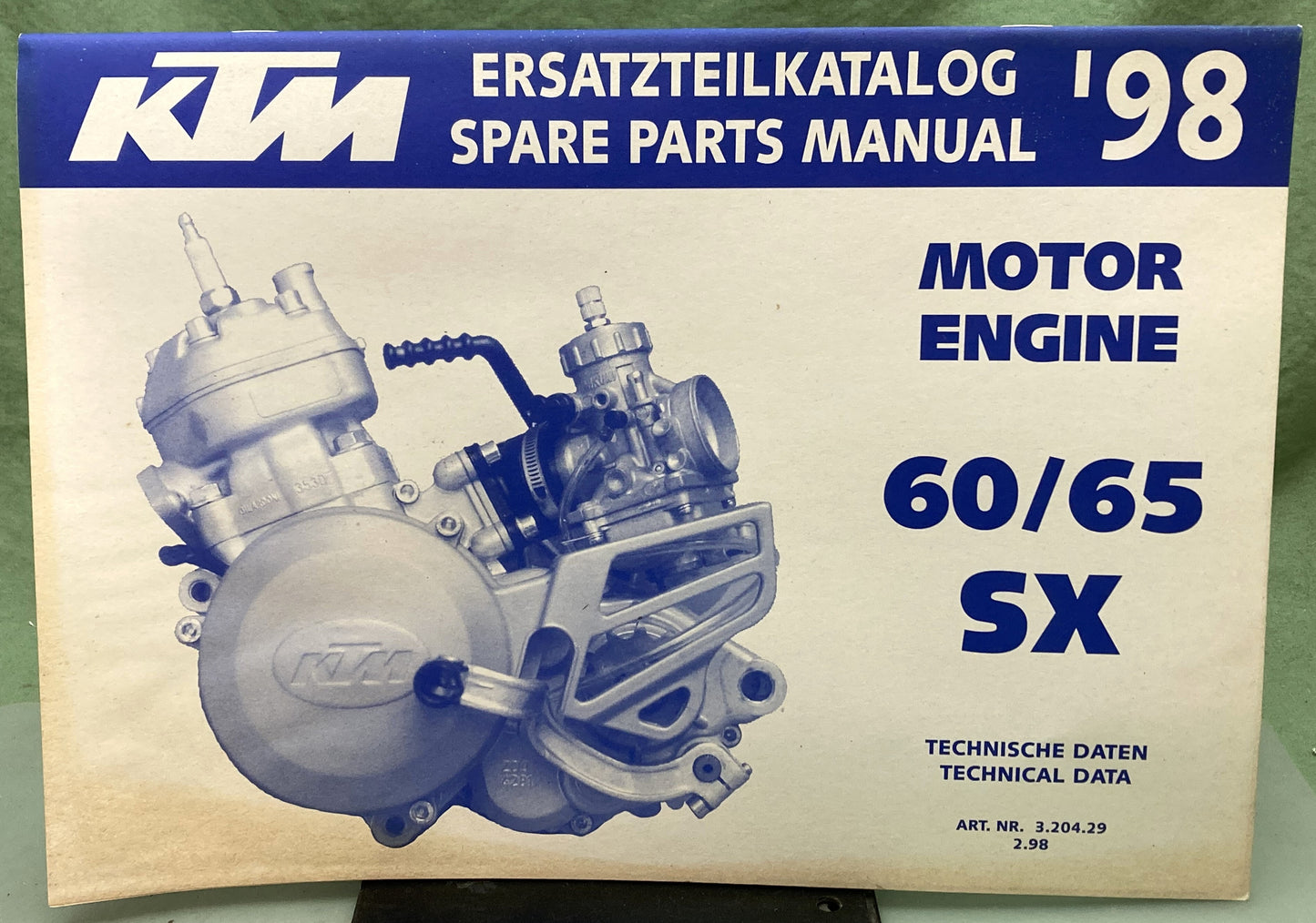 Genuine KTM 320429298 60/65 SX Motor Engine Spare Parts Manual '98