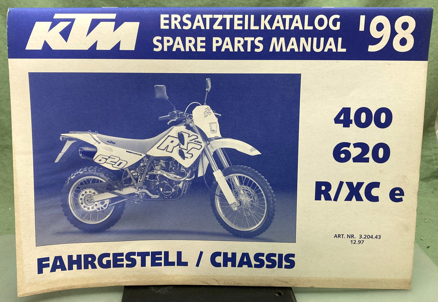 Genuine KTM 3204431297 400/620 R/XC e Spare Parts Manual '98