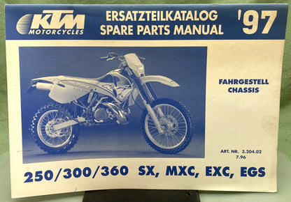 Genuine KTM 320402796 250/300/360 SX/MXC/EXC/EGS Spare Parts Manual '97