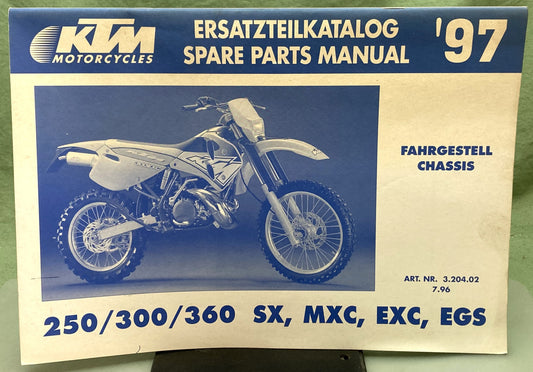 Genuine KTM 320402796 250/300/360 SX/MXC/EXC/EGS Spare Parts Manual '97