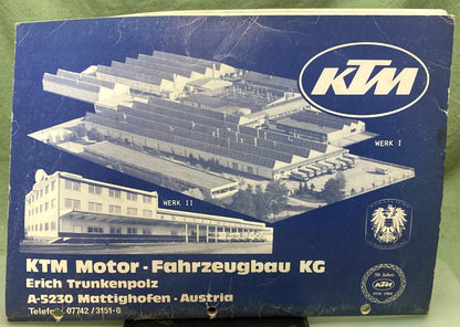 Genuine KTM 20114285 240/250/300/350cc MX/MXC/GSXC/GS Owner's Repair Manual 1985