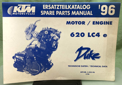 Genuine KTM 320396396 620 LC4 e Duke Engine Spare Parts Manual 1996