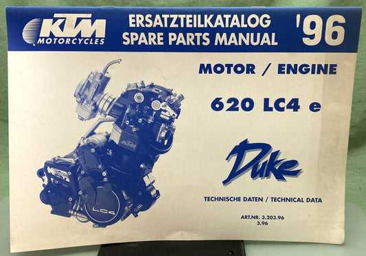 Genuine KTM 320396396 620 LC4 e Duke Engine Spare Parts Manual 1996
