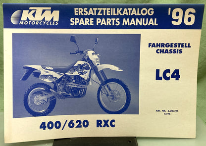 Genuine KTM 3203951295 400/620 RXC LC4 Spare Parts Manual 1996