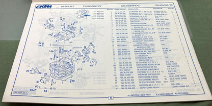 Genuine KTM 3203831294 350/400/620 LC4 Motor Engine Spare Parts Manual 1995