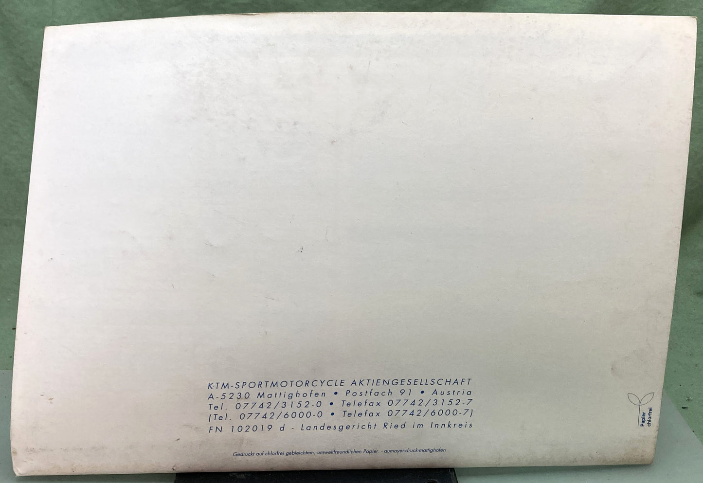 Genuine KTM 3203791094 125 SX/EXC/EGS Spare Parts Manual 1995