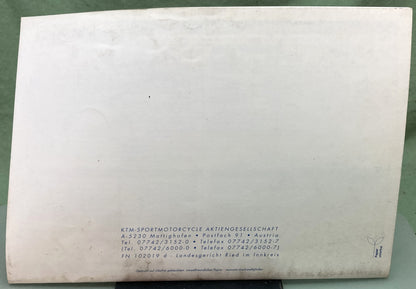 Genuine KTM 3203811194 440/500/550, SX/EXC/MXC Spare Parts Manual 1995