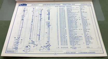Genuine KTM 3203811194 440/500/550, SX/EXC/MXC Spare Parts Manual 1995