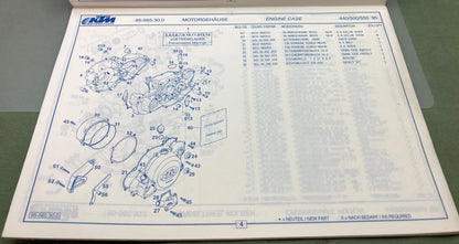 Genuine KTM 3203801094 440/500/550 Motor Engine Spare Parts Manual 1995