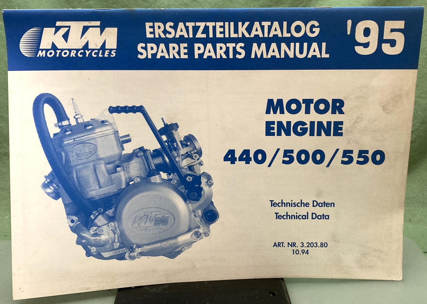 Genuine KTM 3203801094 440/500/550 Motor Engine Spare Parts Manual 1995