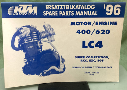 KTM 3203921095 400/620 Super Competition, RXC, EXC, EGS Spare Parts Manual '96