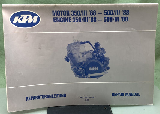 Genuine KTM 20138388 Motor 350/III, 500/III Repair Manual '88