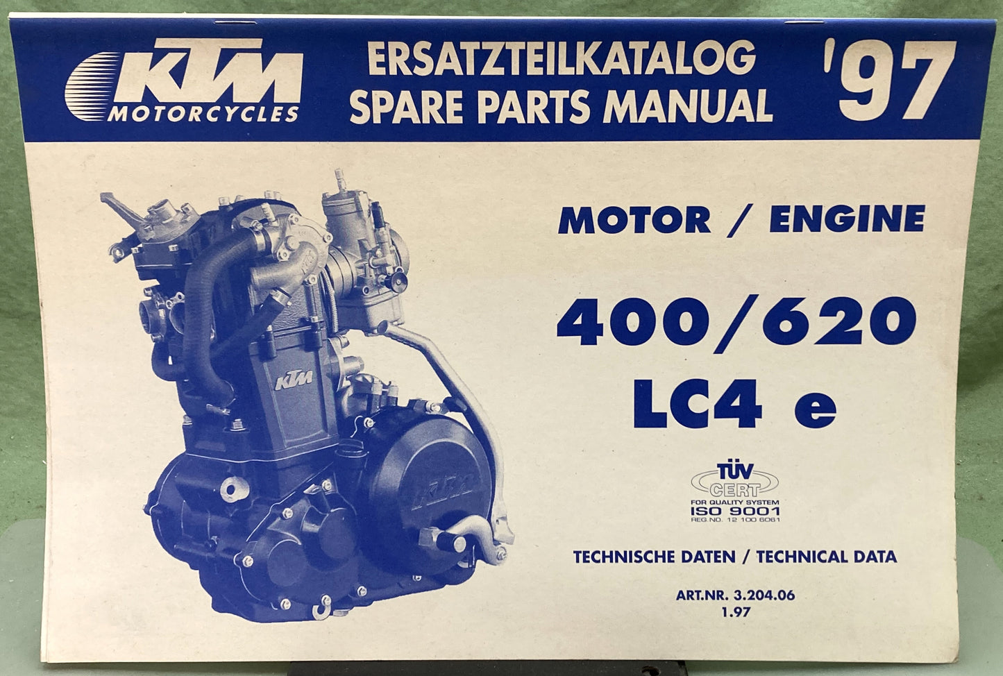 Genuine KTM 320406197 400/620 LC4 e Motor Spare Parts Manual '97