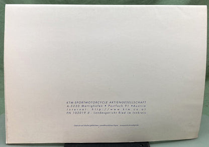 Genuine KTM 320406197 400/620 LC4 e Motor Spare Parts Manual '97