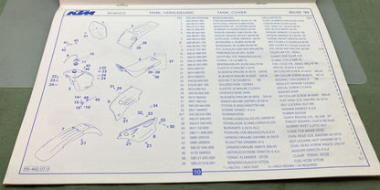 Genuine KTM 3204621098 60/65 SX Spare Parts Manual '99