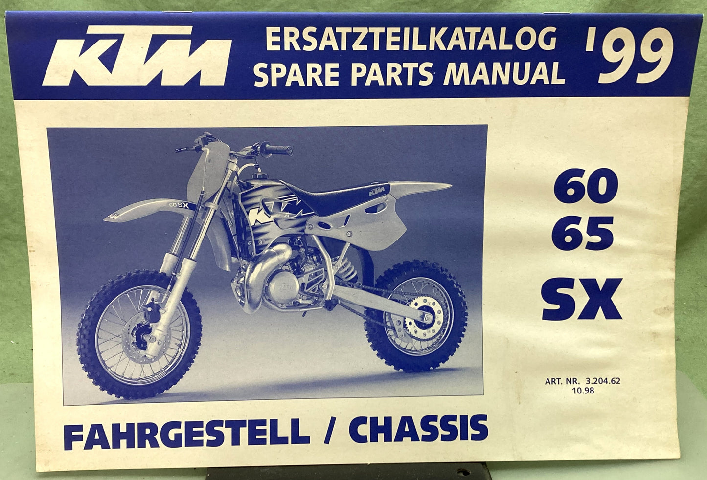 Genuine KTM 3204621098 60/65 SX Spare Parts Manual '99