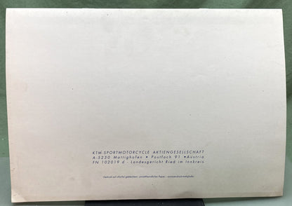 Genuine KTM 320401696 125 VC Motor Spare Parts Manual '97