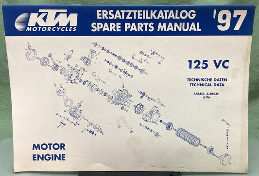 Genuine KTM 320401696 125 VC Motor Spare Parts Manual '97