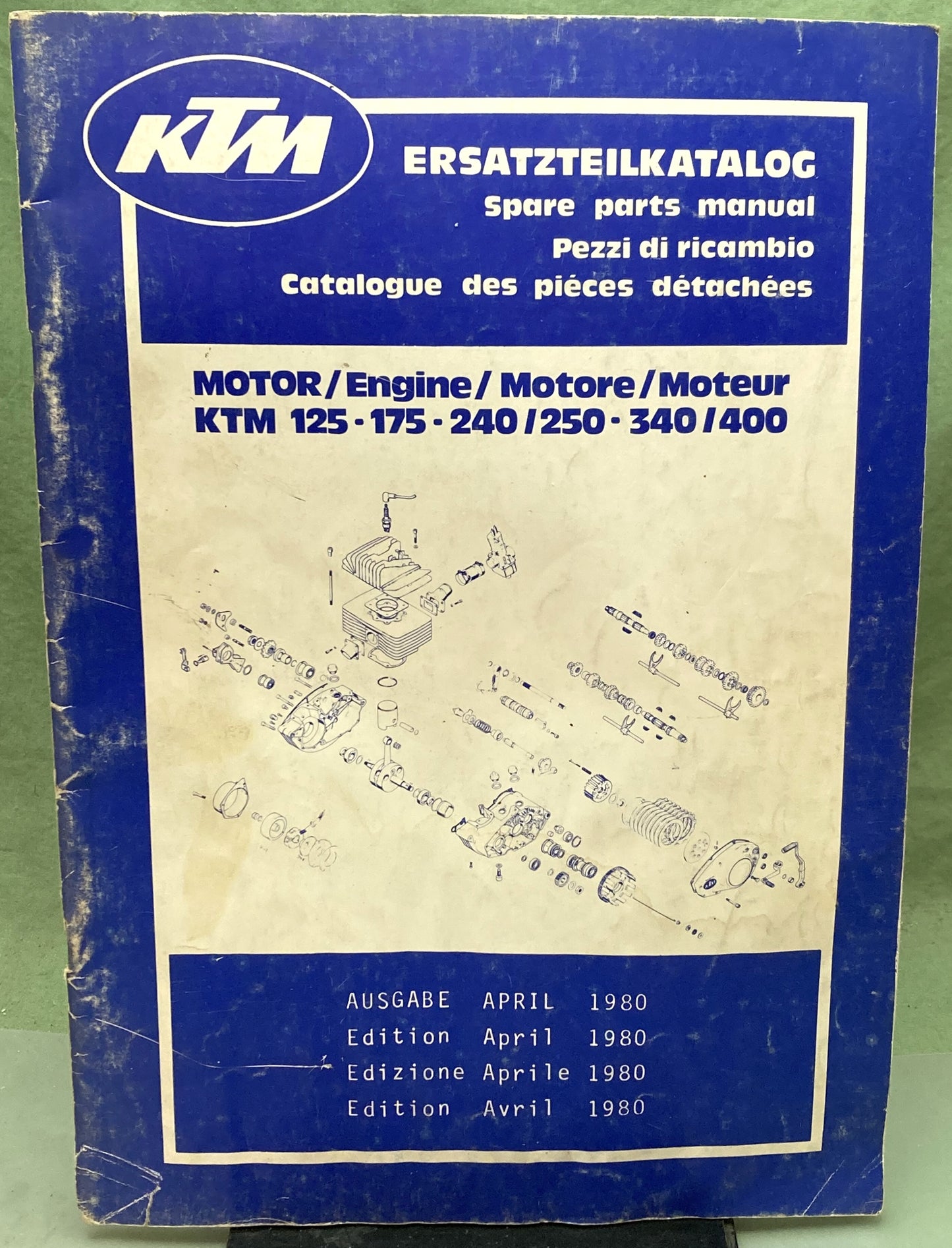 Genuine KTM 125-175-240/250-340/400 Motor Spare Parts Manual August '80
