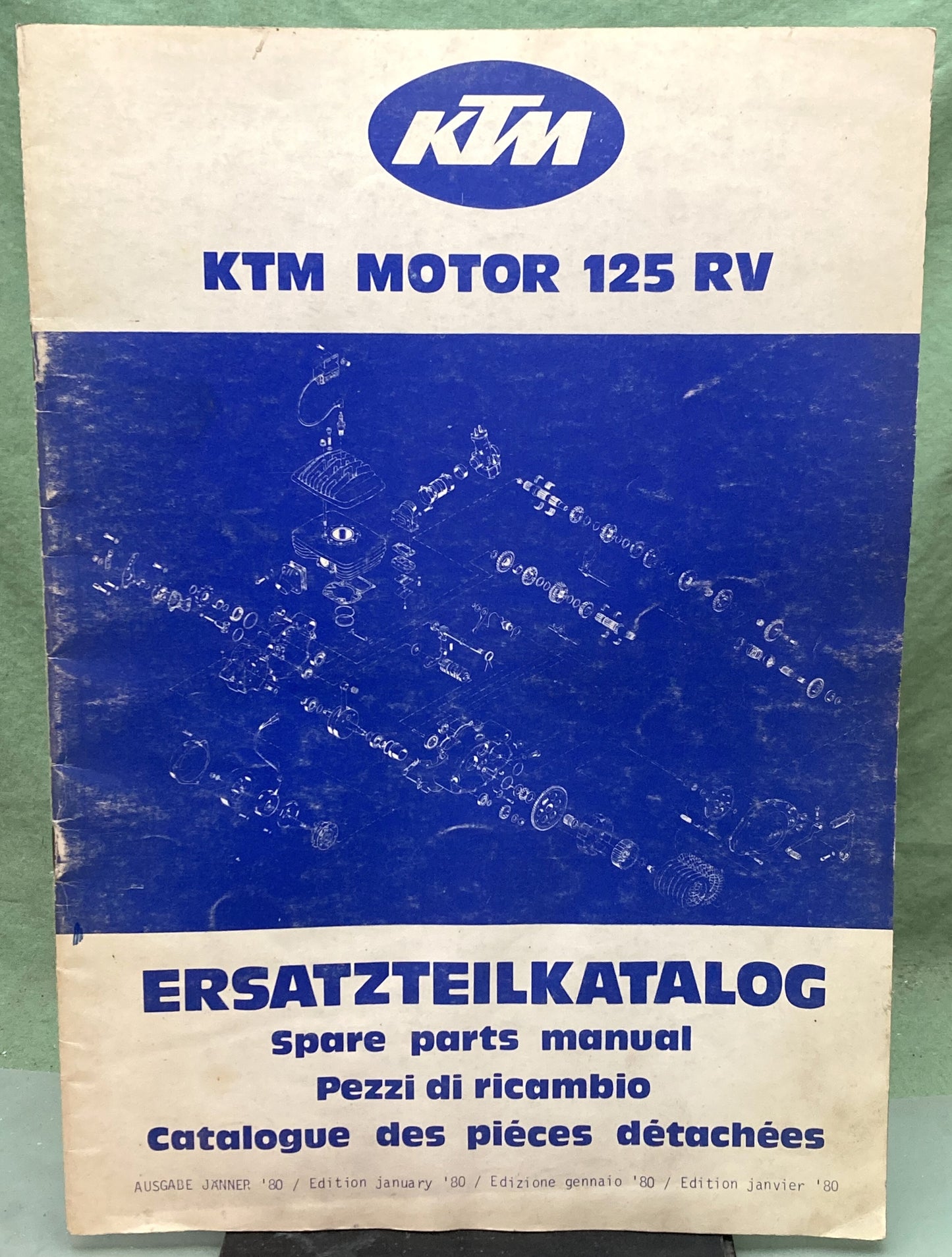 Genuine KTM 125 RV Motor Spare Parts Manual January 1980