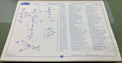 Genuine KTM 320418797 125/200 SX/MXC/EXC/EGS Spare Parts Manual 1998