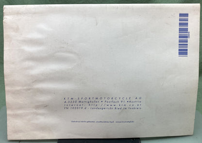 Genuine KTM 320418797 125/200 SX/MXC/EXC/EGS Spare Parts Manual 1998