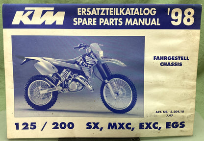 Genuine KTM 320418797 125/200 SX/MXC/EXC/EGS Spare Parts Manual 1998