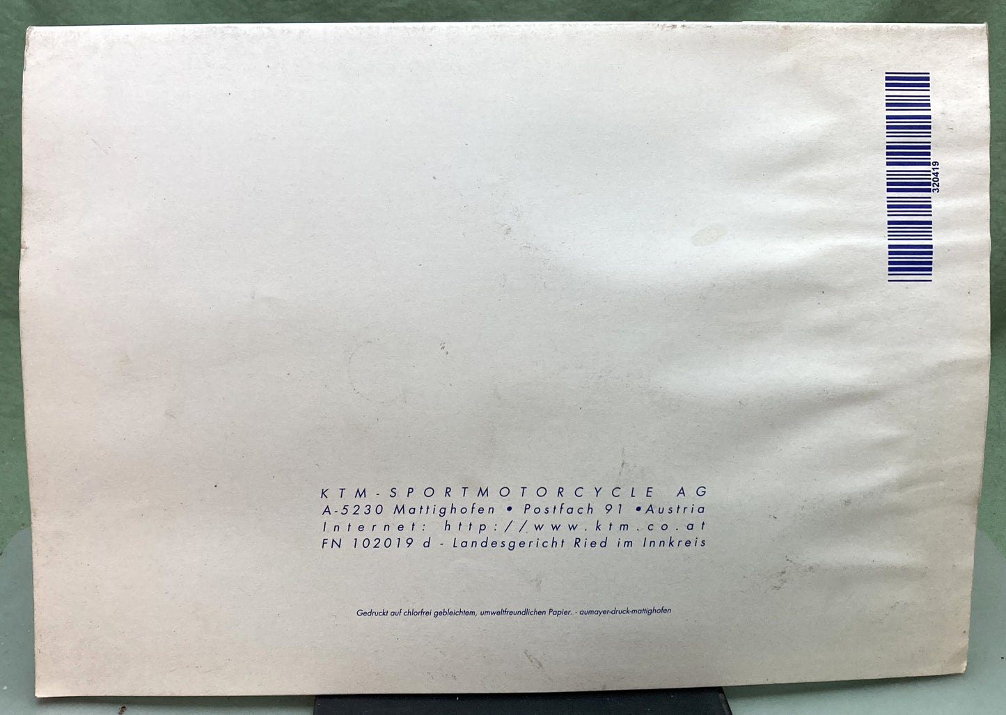 Genuine KTM 320419797 250/300/380 Engine Spare Parts Manual 1998