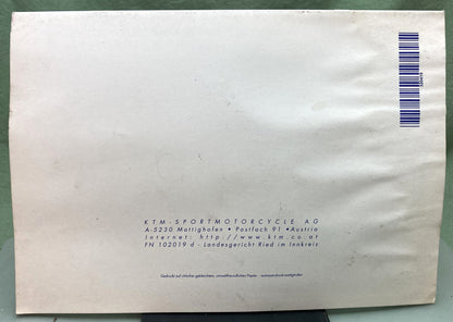 Genuine KTM 320419797 250/300/380 Engine Spare Parts Manual 1998