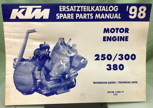 Genuine KTM 320419797 250/300/380 Engine Spare Parts Manual 1998